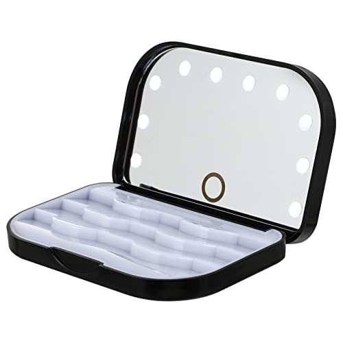 PACKOVE Wimpern-organizer Mit Led-spiegel Wimpern-verpackungsbox Aus Aufbewahrungsbox Für Künstliche Wimpern Kompakt Und Praktisch Zum Transportieren Und Schminken von PACKOVE