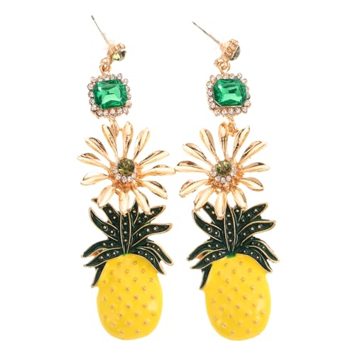 PACKOVE Lange Legierung Ananas Ohrstecker mit Quaste Leichte Dangle Ohrringe für Damen und Mädchen Modischer Schmuck mit Einzigartigem Design Langlebig und zu Tragen von PACKOVE