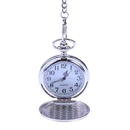 PACKOVE Herren Taschenuhr Zifferntaschenuhr Taschenkette Taschenuhr Mit Kette Taschenuhren Für Herren Mit Ketten Mechanische Uhr Silberne Taschenuhr Mann Geschenktisch Jahrgang von PACKOVE