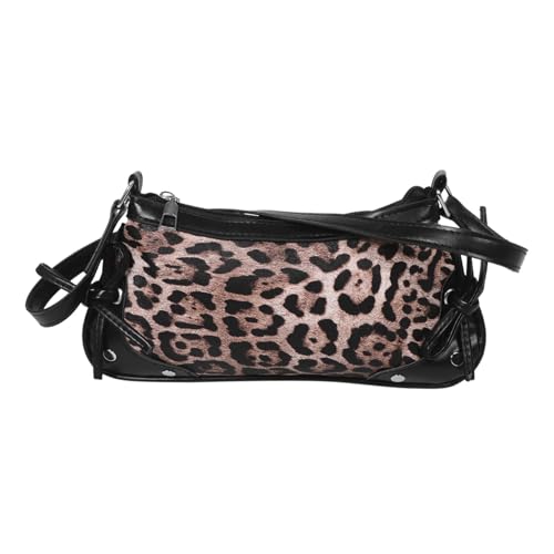 PACKOVE Leopard Print Bow Shoulder Bag Damen Underarm Tasche PU Strapazierfähig Organisiert Mode Für Arbeit Shopping Freizeit von PACKOVE