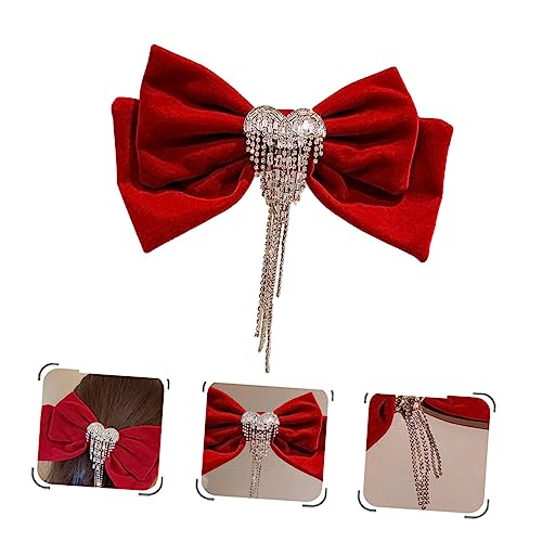 PACKOVE Bowknot Haarspange Mit Strass Und Tassel Haarschmuck Für Mädchen Für Besondere Anlässe Wie Hochzeiten Und Partys Geeignet Für Dickes Und Dünnes Haar von PACKOVE