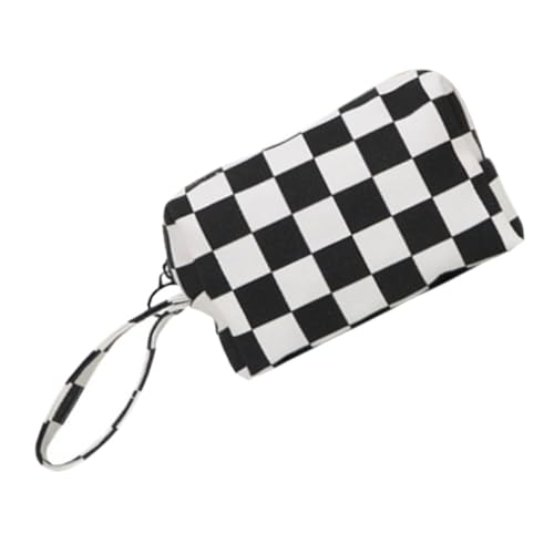 PACKOVE Makeup Bag Für Reisetasche Mit Reißverschluss Kosmetik-Organizer Für Toilettenartikel Und Make-up Tragbare Kosmetiktasche Weißem Karomuster Für Und Camping von PACKOVE