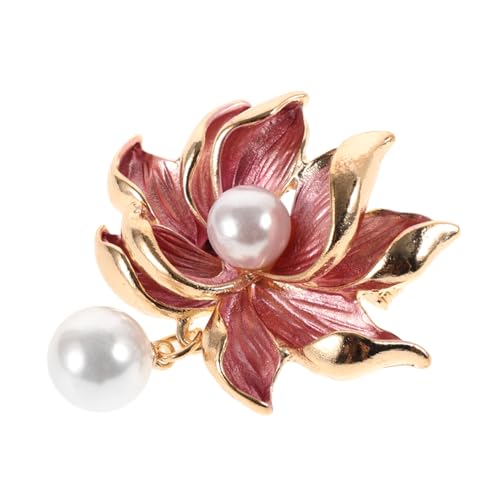 PACKOVE Lotusblumen Brosche Mit Imitationsperlenschmuck Elegante Anstecknadel Für Damen Für Kleider Schals Und Strickjacken Sicher Wiederverwendbar Dekorativer Clip von PACKOVE