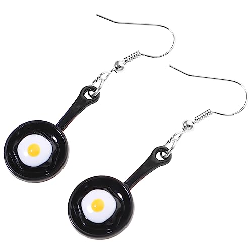 PACKOVE Lustige Bratpfannen Ohrringe Spiegelei Form Ausgefallene Damen Ohrhänger Kochschmuck für Frauen von PACKOVE