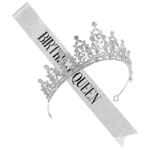 PACKOVE Luxuriöse Kristallkrone mit Strassbesatz und Komfortabler Geburtstags Schärpe Funkelndes Tiara Set für Damen Modisches Accessoire für Geburtstagsfeiern und Festliche Anlässe PACKOVE Luxuriöse Kristallkrone mit Strassbesatz und Komfortabler Geburtstags Schärpe Funkelndes Tiara Set für Damen Modisches Accessoire für Geburtstagsfeiern und Festliche Anlässe von PACKOVE
