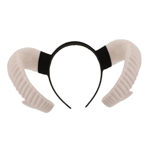 PACKOVE Stirnband Mit D?monenh?rnern Mädchen Stirnbänder Kopfbedeckung Aus Schafshorn Gotisches Schafhorn-stirnband Horn-cosplay-kopfbedeckung Halloweenkostüm Jahrgang Haarring Mann Weiß von PACKOVE