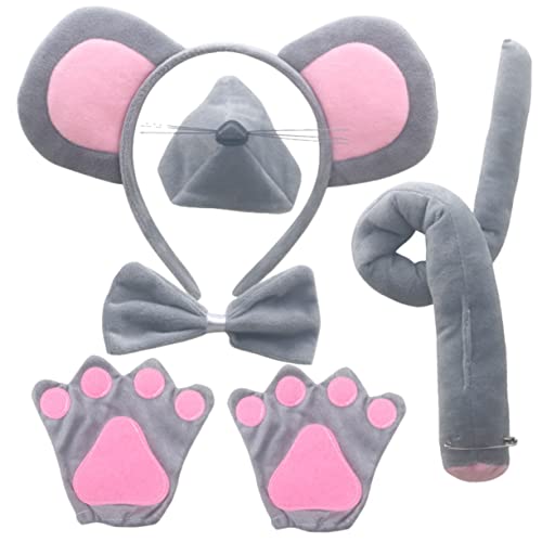 PACKOVE Mäusekostüm Set für Teiliges Set mit Grauen Mäuseohren Nase und Fliege für Halloween Karneval und Kostümpartys PACKOVE Mäusekostüm Set für Teiliges Set mit Grauen Mäuseohren Nase und Fliege für Halloween Karneval und Kostümpartys von PACKOVE
