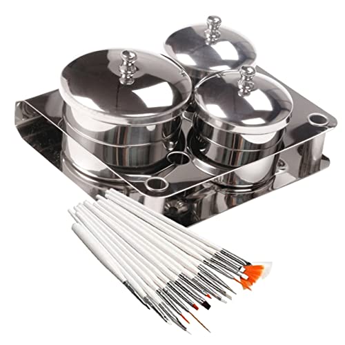 PACKOVE Manikürebecher Satz 18Stücke mit Deckel Nagelkunst Flüssigkeitsbehälter für Damen für Nagelpulver und Hautpflege Langlebig und Nachfüllbar von PACKOVE