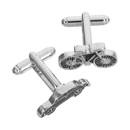 PACKOVE Manschettenknöpfe Auto Fahrrad Motiv Kreative Legierung Langlebig Tropfölbeschichtet Herren Hemd Schmuck für Hochzeit Business und Besondere Anlässe von PACKOVE