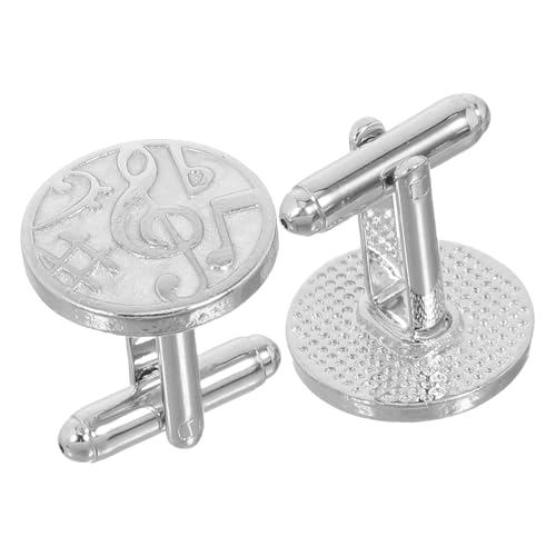 PACKOVE Manschettenknöpfe Mit Musikthema Musiknoten Hemdzubehör Musikmanschettenknöpfe Für Hemden Runde Französische Manschettenknöpfe Hemdschmuck von PACKOVE