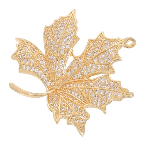 PACKOVE Maple Leaf Brosche mit Funkelnden Mikro-rhinestones Langlebige Metallqualität Modische Anstecknadel für Hemd Weste Herbstliches Design für Damen und Herren Stilvolles Accessoire von PACKOVE