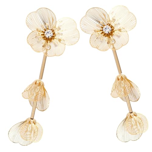PACKOVE Mehrlagige Damen Ohrringe Blüten Design Lange Dangle Ohrschmuck Leicht Elegant Für Teenager Mädchen Alltag Party Hochzeit von PACKOVE
