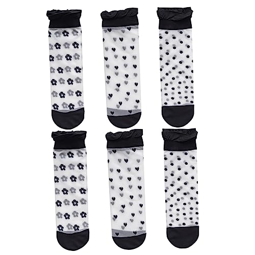 PACKOVE 3 Paare Ultradünne Schlauchsocken Mesh-socken Damen Transparente Söckchen Aus Netzstoff Spitzensocken Damen Durchsichtige Socken Dünner Schnitt Nylon Fräulein Knöchelsocken von PACKOVE