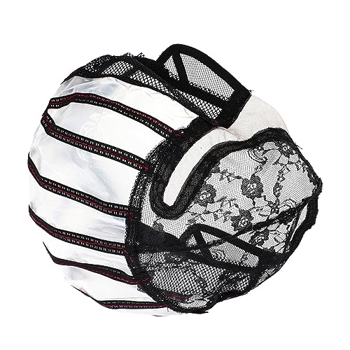 PACKOVE Mesh-hut Mit Spitzenband Frauen Haarnetz Spitzenperücken Perückenkappe Zur Perückenherstellung Netze Perücke Net Cap Perückenkappe Netzkappe Haaröcke Sport Schwarz von PACKOVE