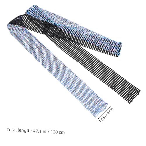 PACKOVE Metallic Glitzer-statement Halskette für Damen Schmaler Pailletten-schal Anhänger Vielseitiger Schmuck für Party und Alltag Modisches Funkelndes Accessoire in Mineralblau von PACKOVE