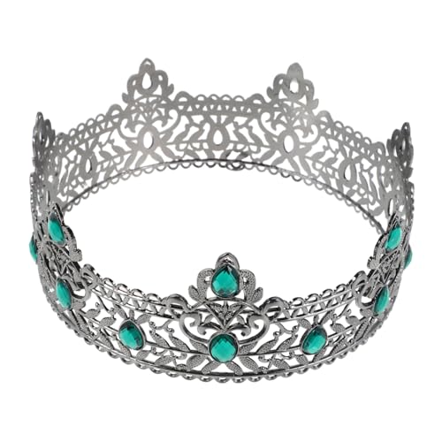 PACKOVE Metallic Royal King Crown für Herren Vollrund mit Funkelnden Strasssteinen Ergonomisch Leichter Mittelalter Hochzeits Tiara für Prom Geburtstag Kostüm und Party von PACKOVE