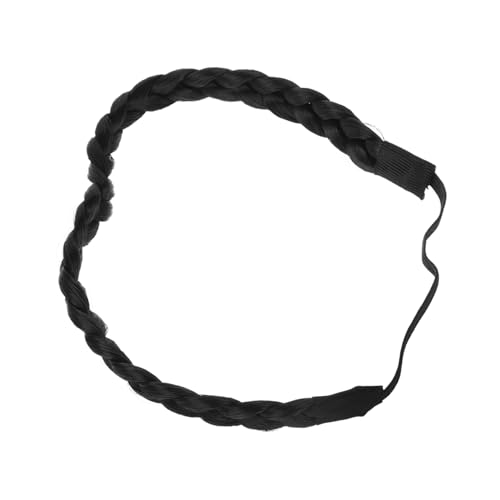 PACKOVE Mode Elastisches Haarband Mit Zöpfen Hochwertiges Kunsthaar-accessoire Für Frauen Verstellbar Rutschfest Für Sport Und Besondere Anlässe Schwarz von PACKOVE