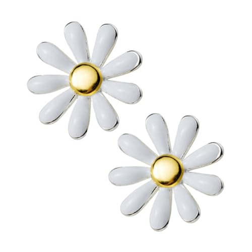 PACKOVE Modische Daisy Ohrstecker Damen Kleine Blumenohrringe Weiße Margeriten Schmuck Alltag Elegant Zeitlos von PACKOVE