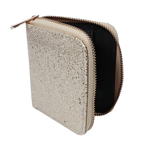 PACKOVE Modische Frauen Geldbörse Golden Glitter Reißverschluss Mini Geldbörse für Shopping und von PACKOVE