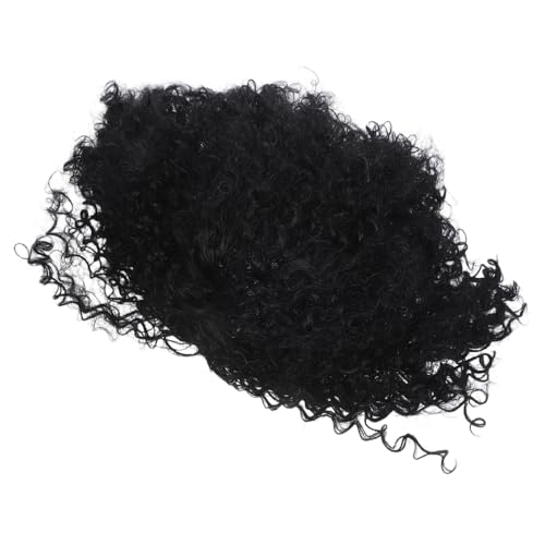 PACKOVE Modische Kurze Afro Locken Perücke Damen Synthetische Hitzebeständige Fasern Leichte Party Cosplay Perücke Schwarzer Haarersatz für Frauen und Männer von PACKOVE