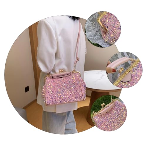 PACKOVE Modische Umhängetasche Damen mit Pailletten Multifunktionale Schultertasche für Alltag Party Shopping Sommer Komfortabler Griff Trendige Crossbody Bag für Frauen von PACKOVE