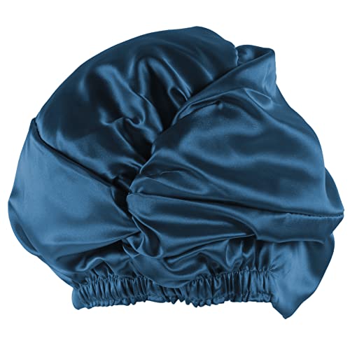 PACKOVE Mütze aus Kunstseide Kopfbedeckung Hut Frauen für Schlafen Satinhaube Stoff Kappe geschmeidige Haube Duschhut große Duschhüte Haarschlafmütze Badehut Die Seide Blue von PACKOVE
