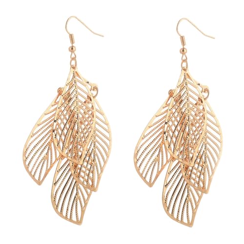 PACKOVE Multilayer Hohle Ohrringe Damen Stil Tassel Ohrhänger Modisch Leicht Elegant Schmuck von PACKOVE