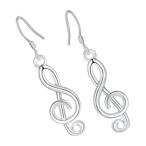 PACKOVE Musiknoten Ohrstecker Damen Ohrringe Minimalistisch Kreative Ohraccessoires Elegant Weißgold Schmuck für Alltag und Besondere Anlässe von PACKOVE