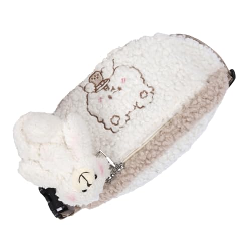 PACKOVE Niedliche Bauchtasche Damen mit Bär Motiv Plüsch Hüfttasche Weiß Verstellbar Langlebig für Shopping Reisen Alltag Geschenk für Frauen von PACKOVE