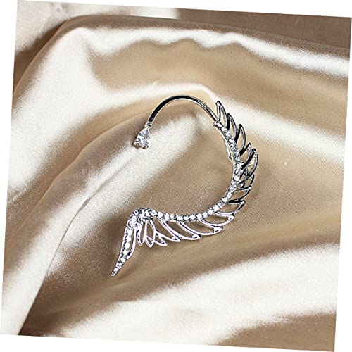 PACKOVE Non Piercing Ear Cuff Clip Ohrschmuck mit Funkelnden Vollverzierte Engelsflügel Ohrklammer für Damen Komfortabel und Langlebig Eleganter Schmuck für Alltag und Besondere Anlässe von PACKOVE