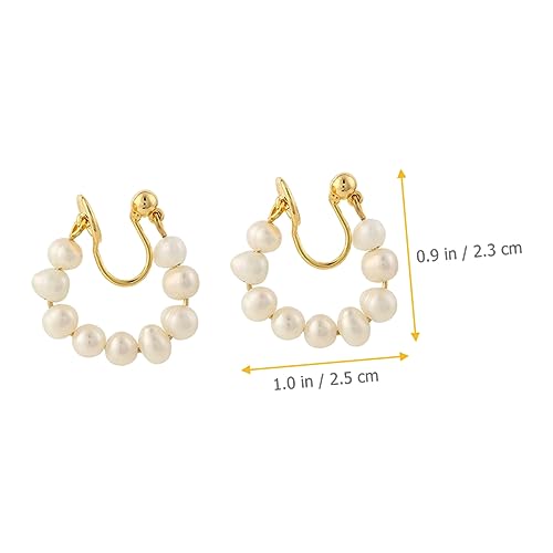 PACKOVE Non Piercing Ohrclips Damen Perlenohrringe Leicht Elegant Clip Ohrringe Für Frauen Und Mädchen Geschenkidee von PACKOVE
