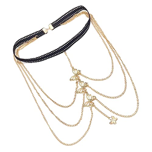 PACKOVE Oberschenkelkette für Damen Verstellbare Mehrlagige Kette mit Schmetterlingen für Tanzpartys Besondere Anlässe Perfektes Accessoire für Röcke von PACKOVE