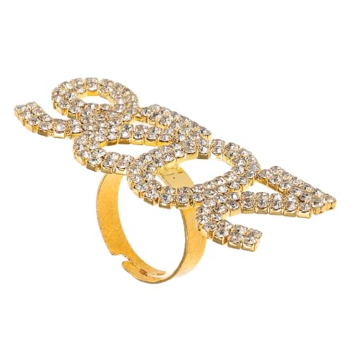 PACKOVE Offene Ringe Für Herren Im Vintage Stil Einzigartige Ringe Modeschmuck Für Frauen Für Frauen Offener Zahlenring Verstellbarer Hip Hop Ring von PACKOVE