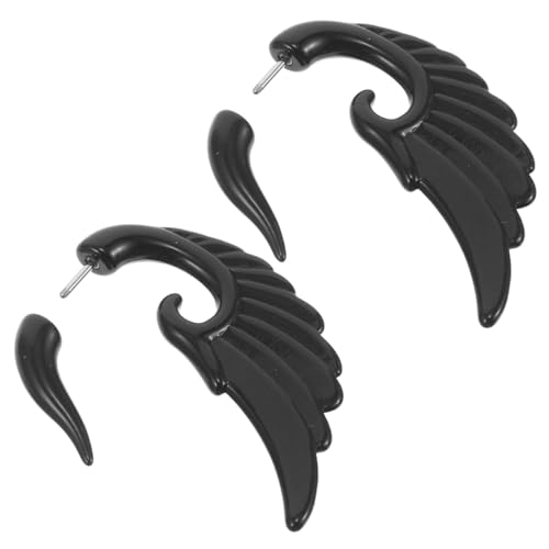 PACKOVE Ohrstecker für Herren Unisex Fake Ohr Plug Taper Schmuck Schwarz Modisch für Alltag Party Aufführungen von PACKOVE