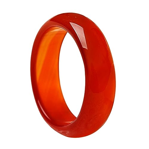 PACKOVE Karneol Ring Für Frauen Eleganter Achat Bandring Aus Kristall Schmuck Für Besondere Anlässe Runder Schöner Designring Für Alltag Und Events von PACKOVE