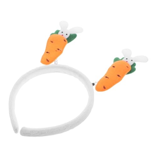 PACKOVE Osterhasen Haarreif Mit Karotten Design Flauschiges Bunny Ohr Stirnband Für Junge Mädchen Und Erwachsene Süßes Kostümzubehör Für Ostern Und Festlichkeiten von PACKOVE