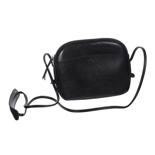 PACKOVE PU Crossbody Bag Damen Mini Shell Bag Retro Handtasche Schwarz Leichte Umhängetasche für Alltag und Party Modische Kleine Schultertasche für Frauen von PACKOVE