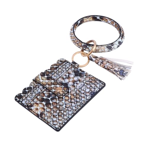 PACKOVE PU Geldbörse Damen mit Quaste Kleine Handtasche als Armband Multifunktionale Portemonnaie für Karten Münzen Schlüssel Kosmetik Tragbare Clutch Blau von PACKOVE