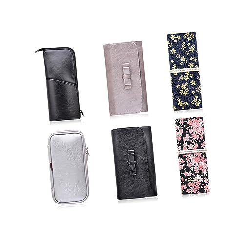 PACKOVE PU Leder Kosmetiktasche Schwarz mit Reißverschluss Leichter Reise Make Up Pinselhalter Langlebiger Organizer für Damen Kompakt und Geräumig für Zuhause und Unterwegs von PACKOVE