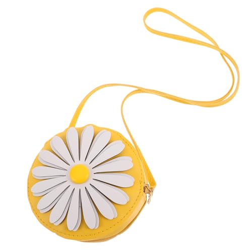 PACKOVE PU Umhängetasche für Mädchen mit Verstellbarem Schultergurt Kleine Leichte Kindertasche aus Weichem PU Material Süße Daisy Design Geldbörse für Alltag Schule und Freizeit Geeignet von PACKOVE