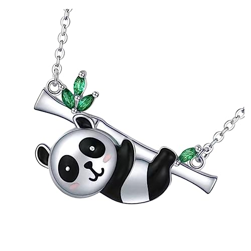 PACKOVE Panda Halskette Damen Anhänger aus Hochwertiger Legierung Leichte Modeschmuck Kette für Mädchen Geschenkidee zu Weihnachten Valentinstag Muttertag von PACKOVE