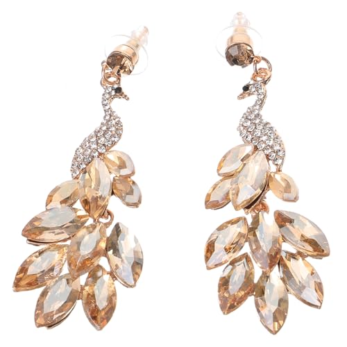 PACKOVE Pfauenohrringe Für Damen Tropfenohrringe Strass Ästhetische Ohrhänger Als Statement-schmuck Modischer Damenohrring Für Partys Und Alltag von PACKOVE