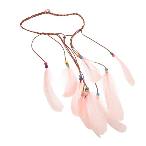PACKOVE Türkisfarbenes Kopfstück Boho-haarschmuck Tribal-kopfbedeckung Stirnband Mit Pfauenfedern Federkopfband Für Damen Haarschmuck Für Festivals -haaraccessoire -stirnband von PACKOVE