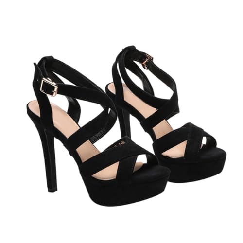 PACKOVE Peep Toe High Heels Damen Sandaletten mit Schmalem Absatz Atmungsaktiv Rutschfest und Langlebig Geeignet für Sommer und Festliche Anlässe Komfortabel und Stilvoll in Schwarz PACKOVE Peep Toe High Heels Damen Sandaletten mit Schmalem Absatz Atmungsaktiv Rutschfest und Langlebig Geeignet für Sommer und Festliche Anlässe Komfortabel und Stilvoll in Schwarz von PACKOVE