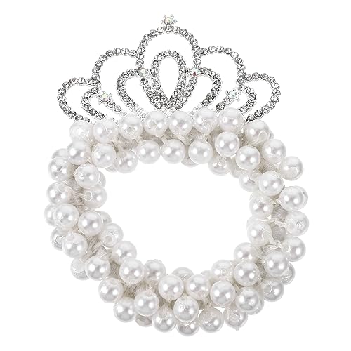 PACKOVE Perlen Haargummi für Mädchen mit Krone Elastisches Haargummi für Süße Frisuren für Partys und Alltag Zartes Design mit Perlenverzierung Praktischer PACKOVE Perlen Haargummi für Mädchen mit Krone Elastisches Haargummi für Süße Frisuren für Partys und Alltag Zartes Design mit Perlenverzierung Praktischer von PACKOVE