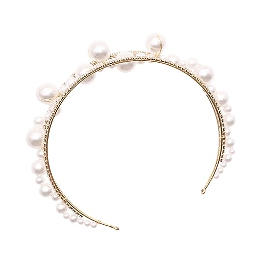 PACKOVE Perlenstirnband rotes Glitzer-Stirnband Hochzeit Haarband mit Strassperlen verschönert Marine klobig Kopfschmuck aus Strassperlen Perle Haarband Perlen sind Bauchmuskeln. Golden von PACKOVE