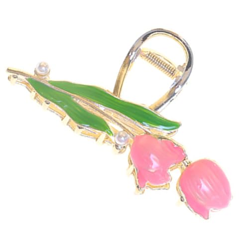 PACKOVE Metal Hair Clips Mit Perlen Und Tulpen-design Haarklammern Für Damen Haaraccessoires Für Besondere Anlässe Und Alltag Für Hochsteckfrisuren Und Brötchen von PACKOVE
