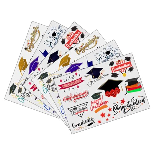 PACKOVE 6blätter Temporäre Tattoos Für Abschluss Spaßige Aufkleber Im Abschlussdesign Für Feiern Und Erinnerungen Mit Freunden Und Familie PACKOVE 6blätter Temporäre Tattoos Für Abschluss Spaßige Aufkleber Im Abschlussdesign Für Feiern Und Erinnerungen Mit Freunden Und Familie von PACKOVE