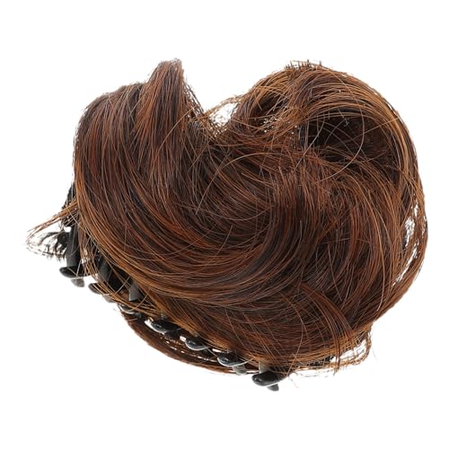 PACKOVE Perückentasche Damen Klaue Brötchen haarknoten verlängerungen Clip auf Dutt gefälschter Haarknoten dutt haarspange dutt haarteil Hochtemperaturdraht Light Brown von PACKOVE