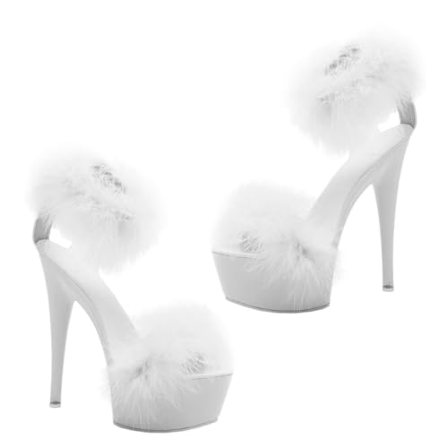 PACKOVE Plateau Sandaletten Damen Weiß Hochhackige Rutschfeste Sommer Schuhe mit Feinem Absatz Strapazierfähig und Atmungsaktiv Modische Party Alltags sandalen Zufällige Zufällige Farbe von PACKOVE